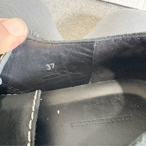 Alexander Wang Perry Low Black Sneakers Black Leather Size 7 Size EU 37 Creeper - Picture 10 of 13